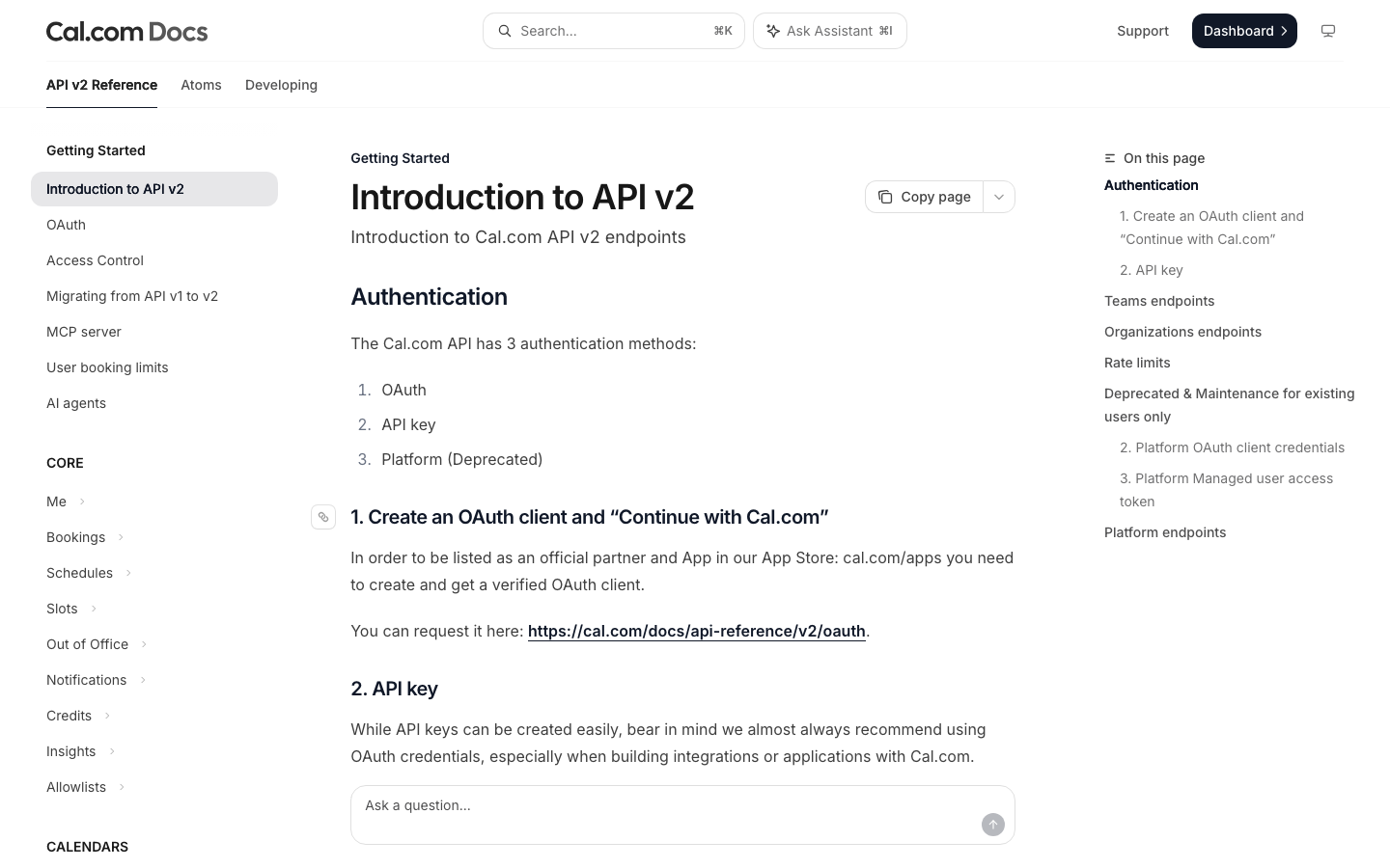 Introduction to API v2 - Cal.com Docs